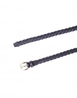 Navy blue braided leather belt 