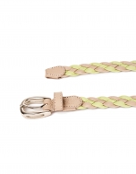 Green braided leather belt 