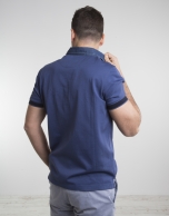 Navy blue polo with jean collar