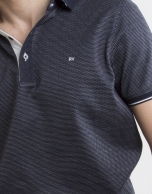 Navy blue polo with  microdots