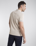 Polo pique beige contraste beige