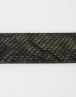 Green python embossed leather belt