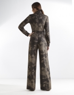 Print jumpsuit with glitter