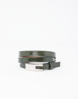 Green leather belt