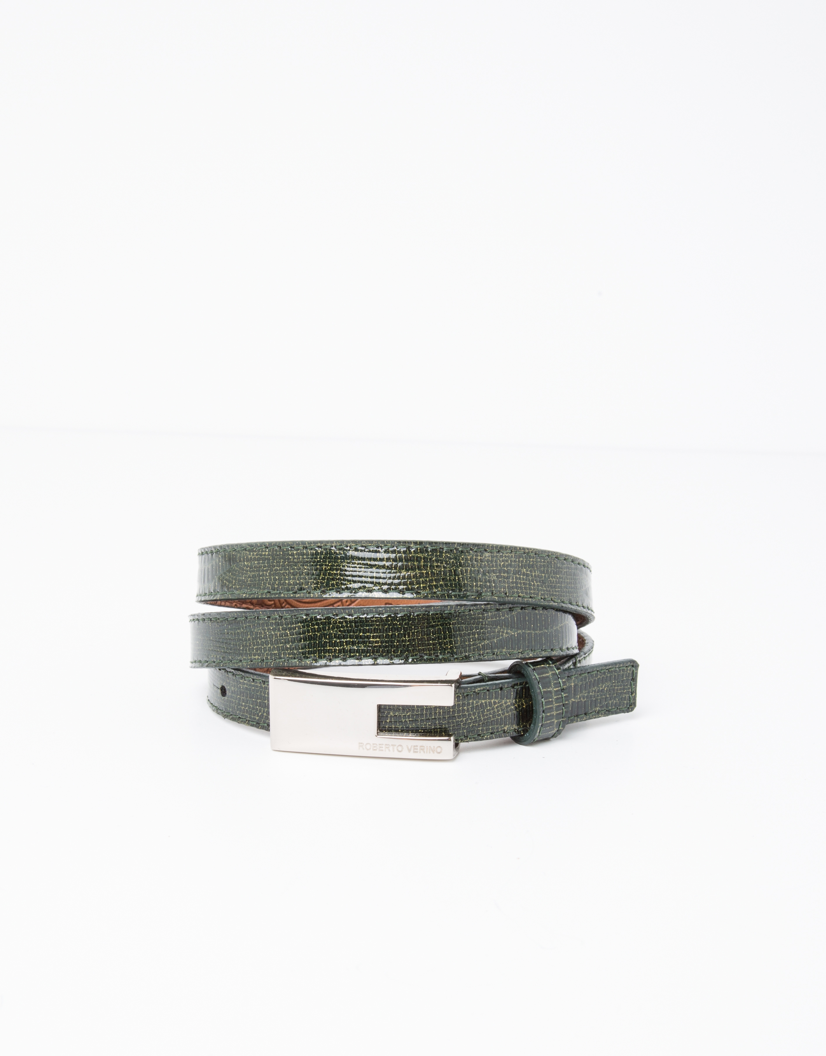 Green leather belt