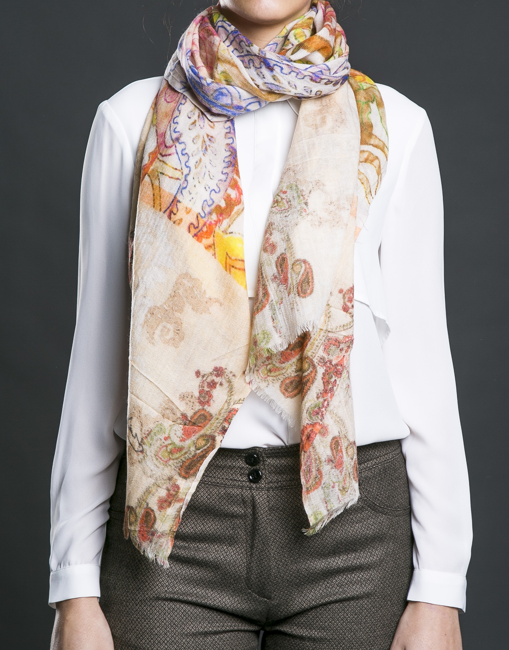 Arabesque print scarf