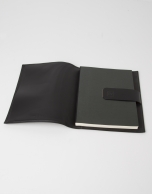 Black leather notebook cover