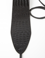 Black alligator leather belt