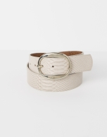 Beige embossed belt