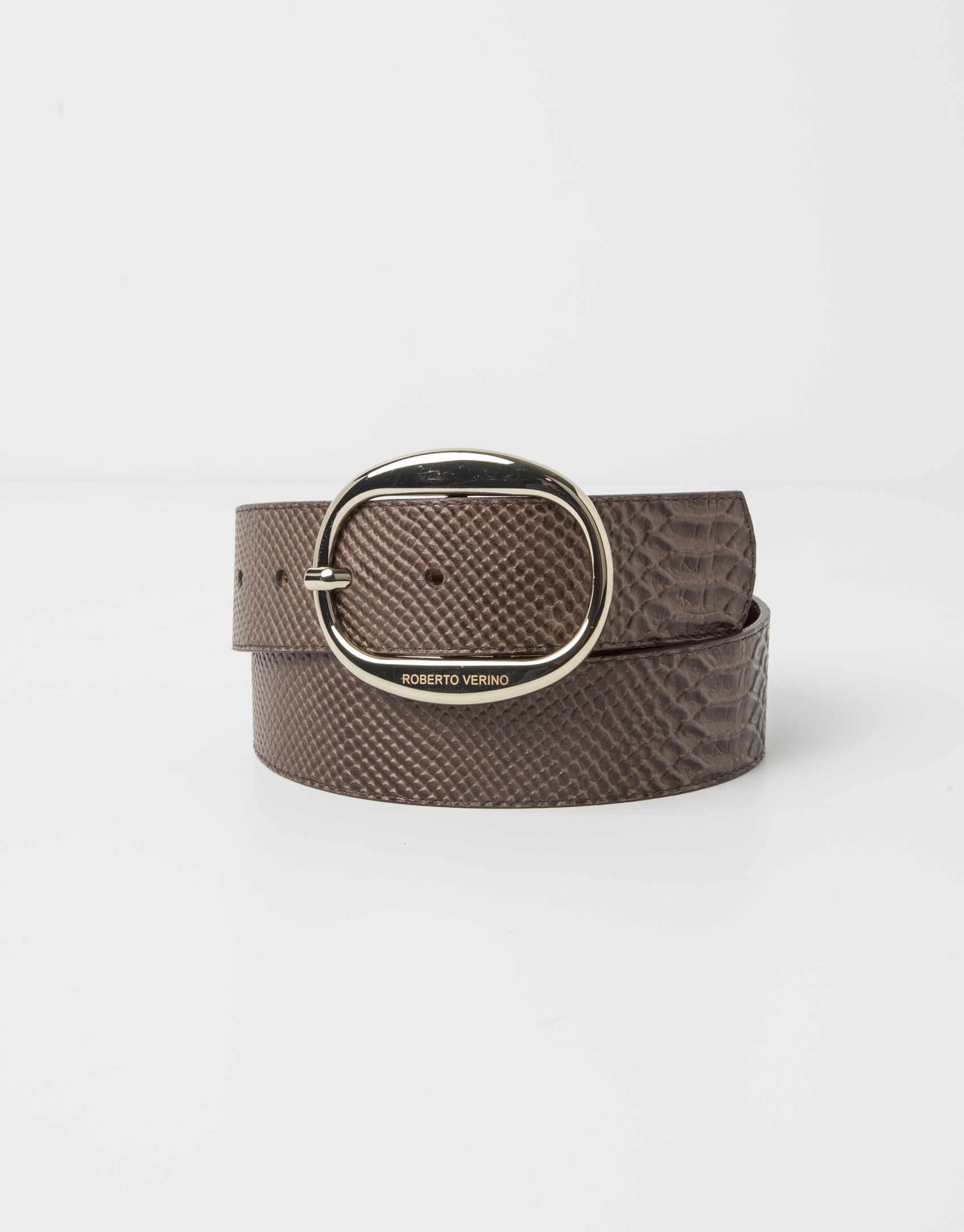 Brown embossed belt