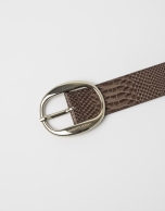 Brown embossed belt