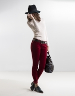 Plain red corduroy pants