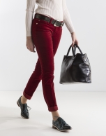 Plain red corduroy pants