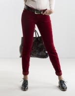 Plain red corduroy pants