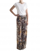 Tropical print wide pants