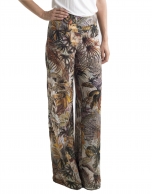 Tropical print wide pants