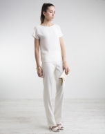 Off-white pants with wide waist