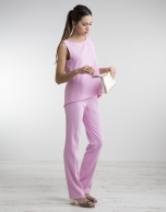 Pantalón cintura ancha rosa