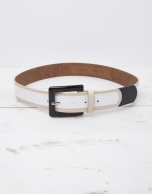 White leather belt