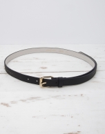 Navy blue leather belt