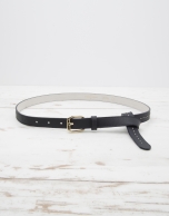 Navy blue leather belt