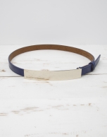 Blue leather belt