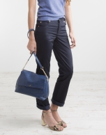 Navy blue pants with five pockets