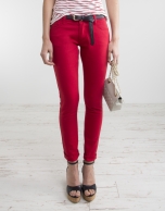 Red stretch pants