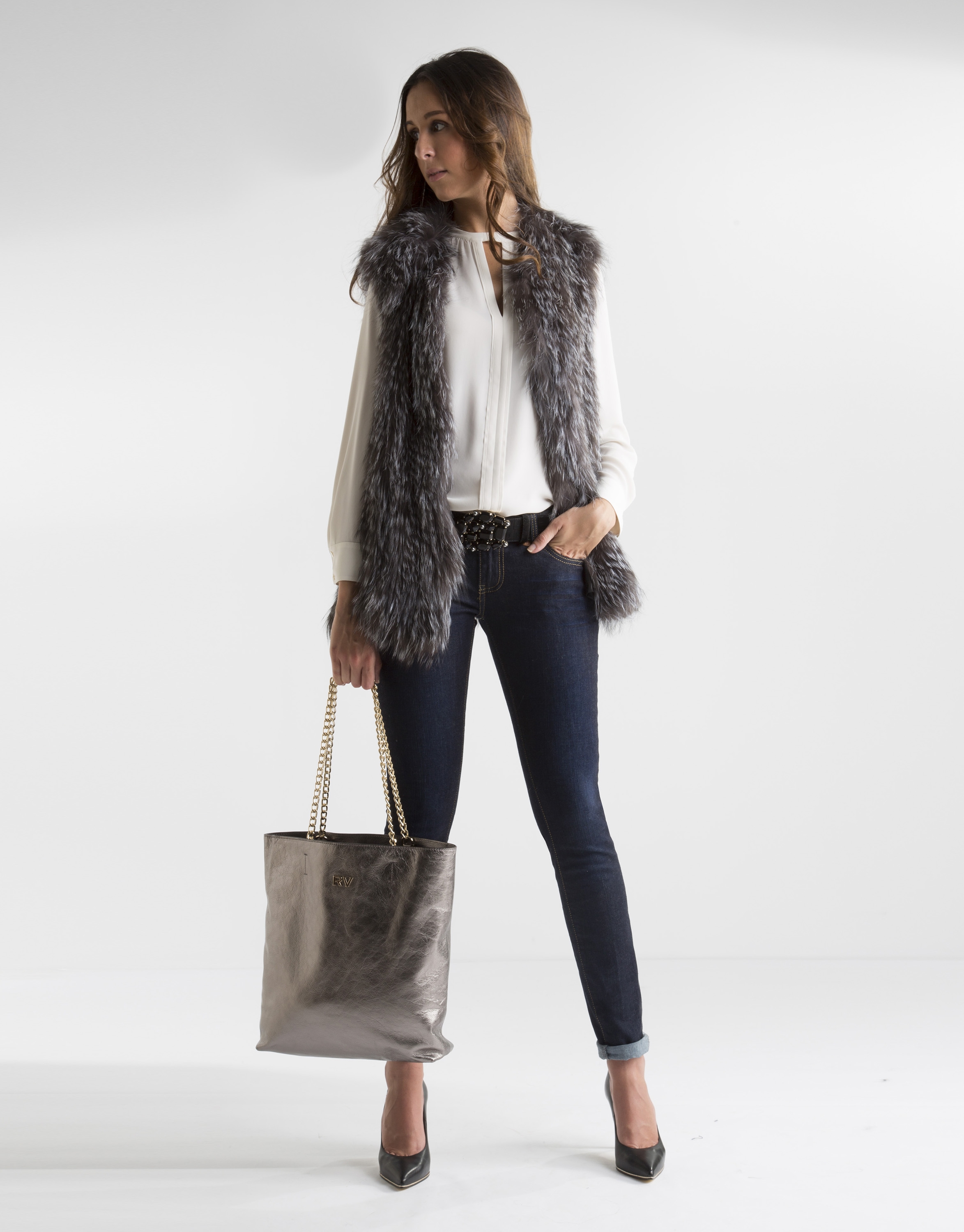 Grey fox vest