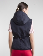 Blue vest with hood