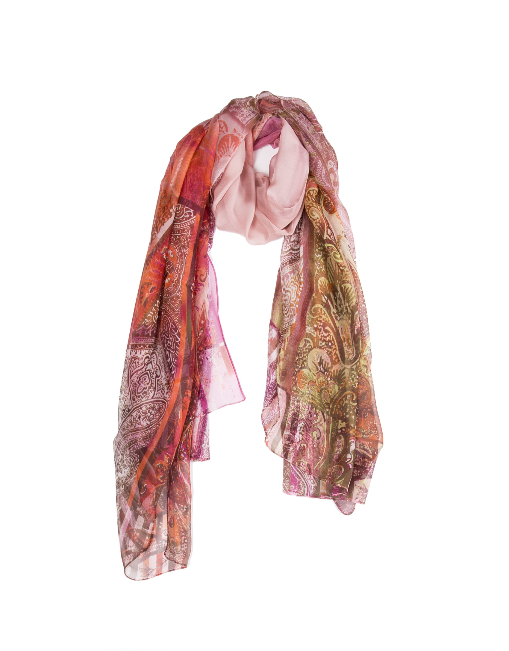 Geometric floral print scarf