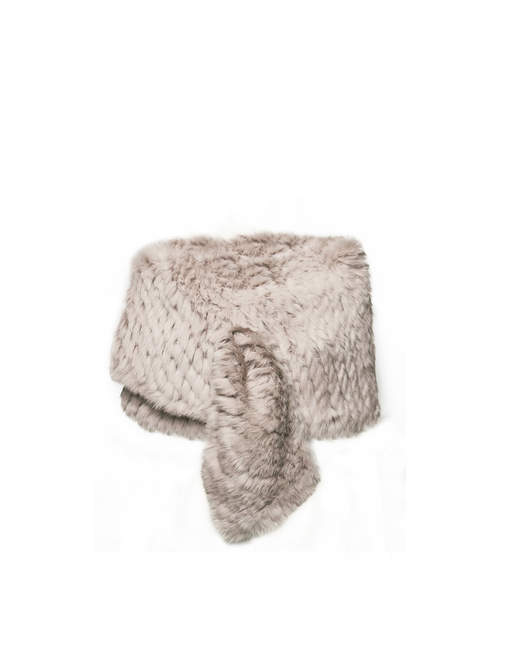 Beige rabbit fur shrug