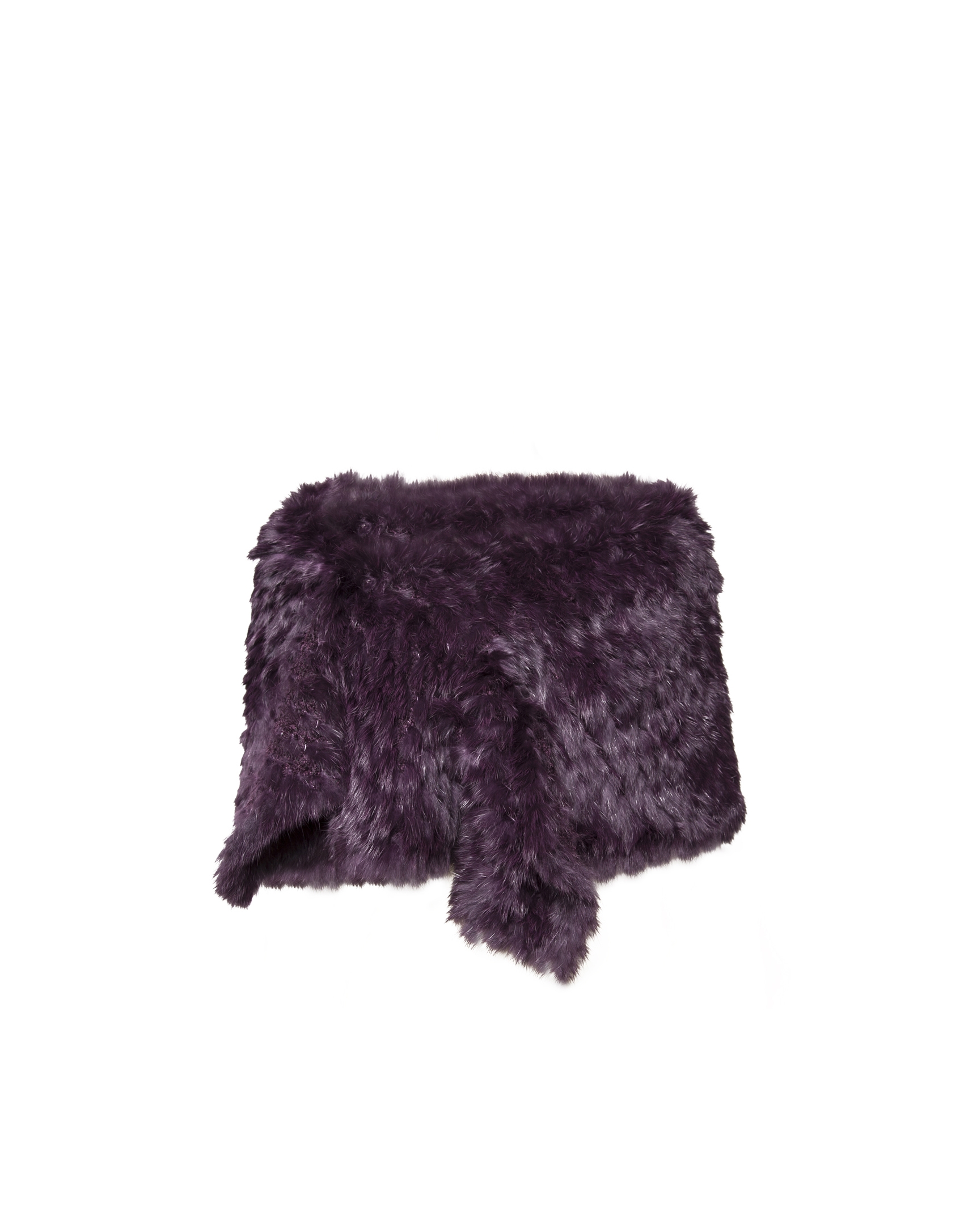 Burgundy rabbit fur shrug