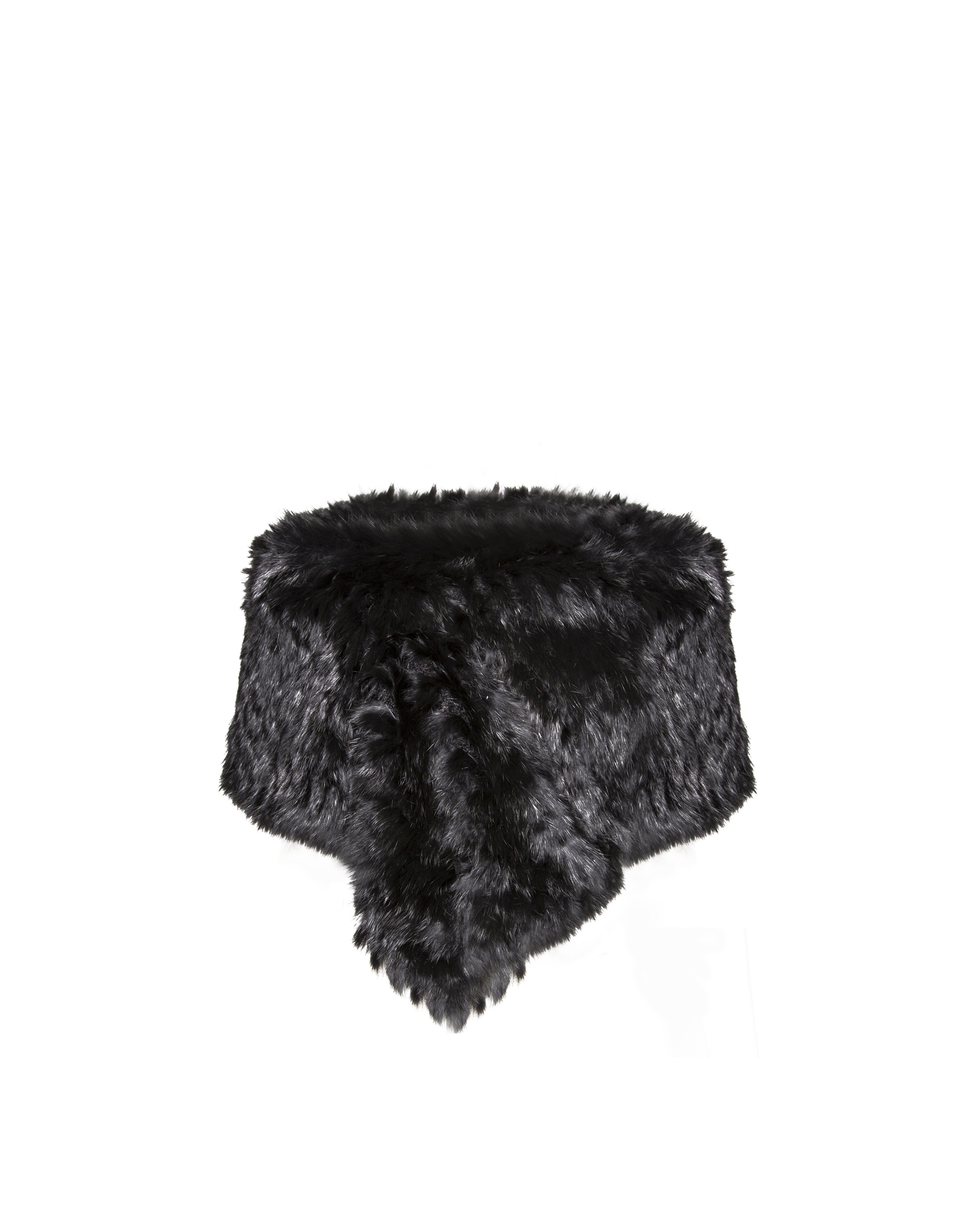 Black rabbit fur shrug