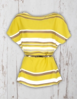 Yellow striped loose blouse