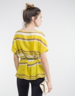 Yellow striped loose blouse