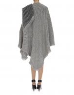 Beige tassel knit poncho 