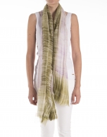 Mauve and khaki print scarf