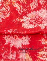 Red floral print scarf