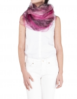 Foulard seda estampado fucsia