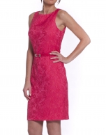 Vestido relieve flores coral