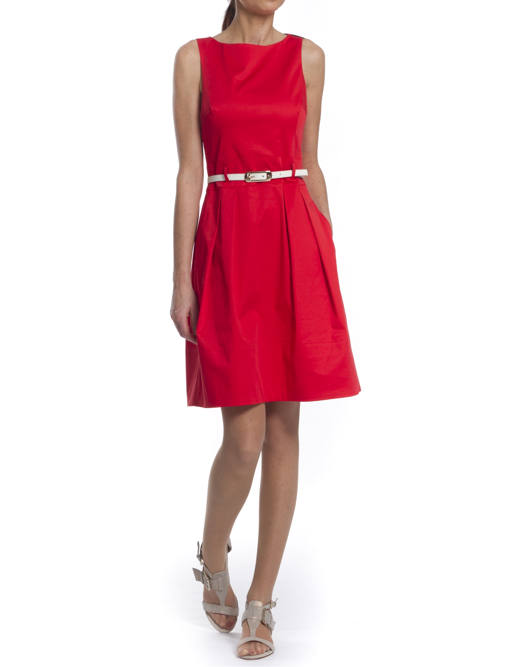 Red cotton dress