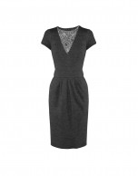 Grey dress with lace neckline