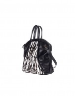 Bolso shopping combinado cebra negro