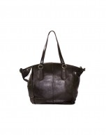 Large leather tote in brown