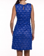 Dress with overlapping sheer pattern