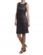 Dress with overlapping sheer pattern