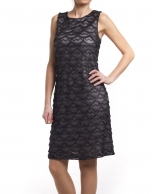 Dress with overlapping sheer pattern