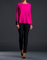 Camiseta fucsia crepe punto