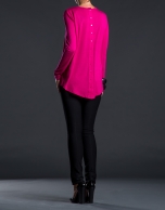 Camiseta fucsia crepe punto